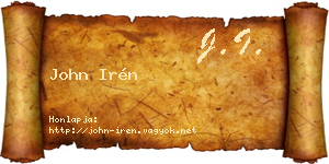 John Irén névjegykártya