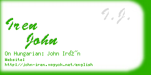 iren john business card